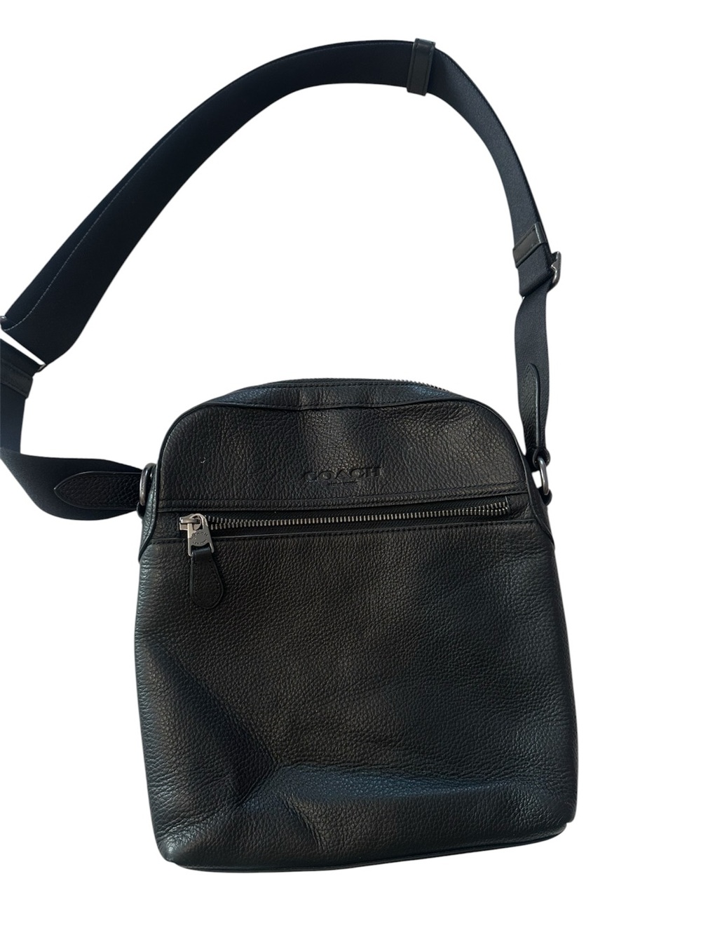 Coach Houston Flight Bag black pebbled leather 4011